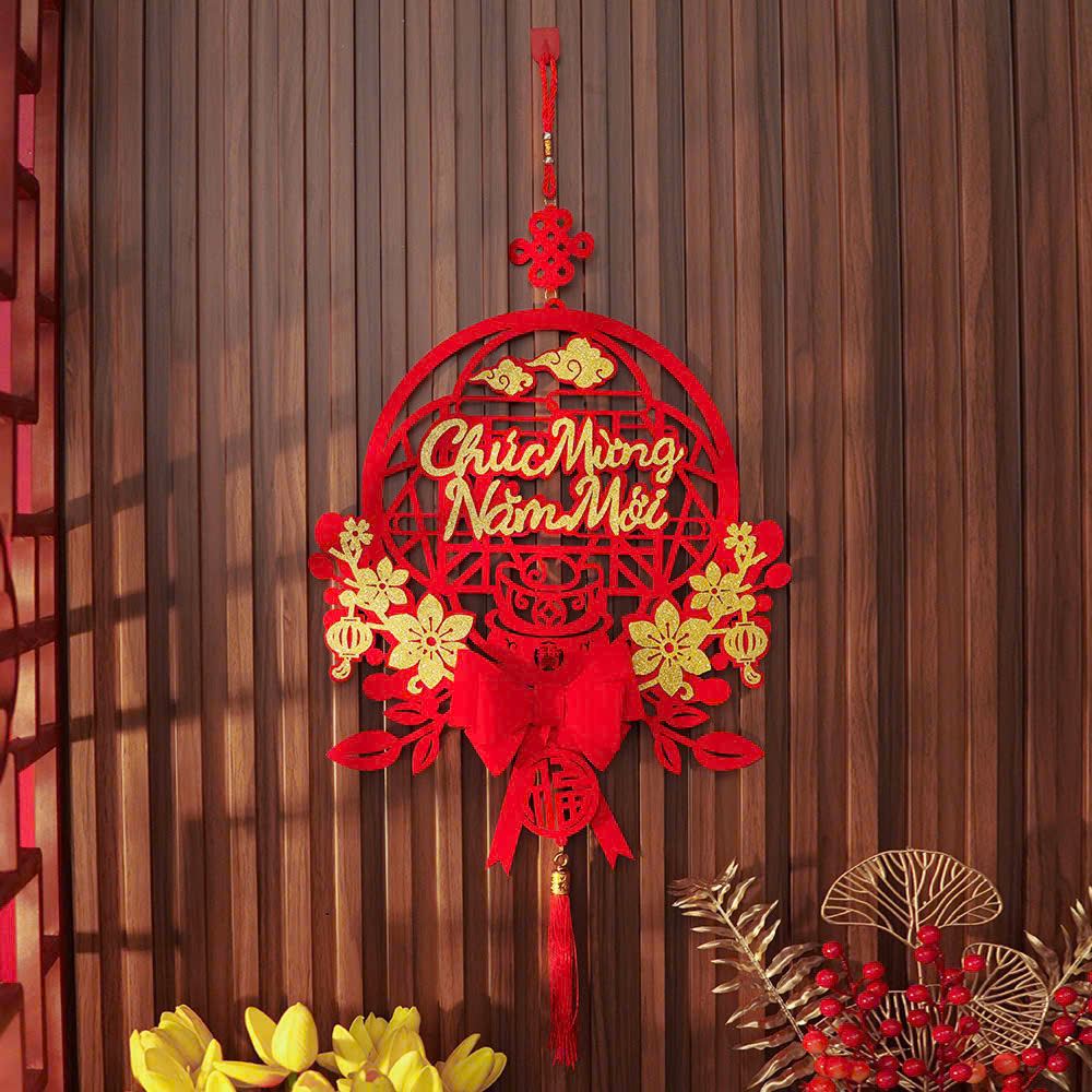 Khánh tròn treo tết Chúc Mừng Năm Mới