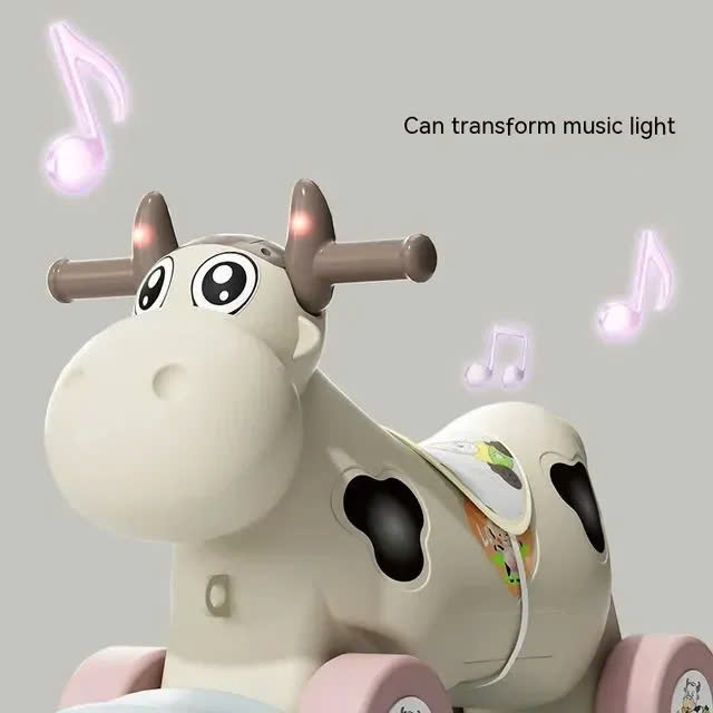 Bò sữa 2in1 kết hợp bập bênh và xe chòi cho bé (T8)