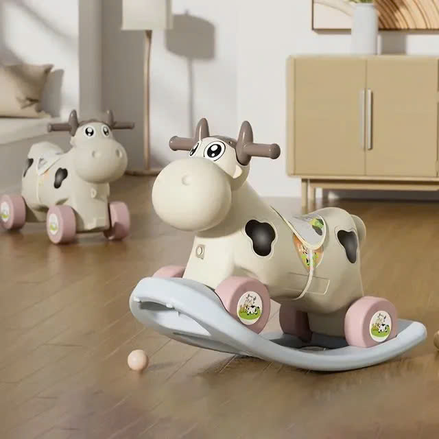 Bò sữa 2in1 kết hợp bập bênh và xe chòi cho bé (T8)