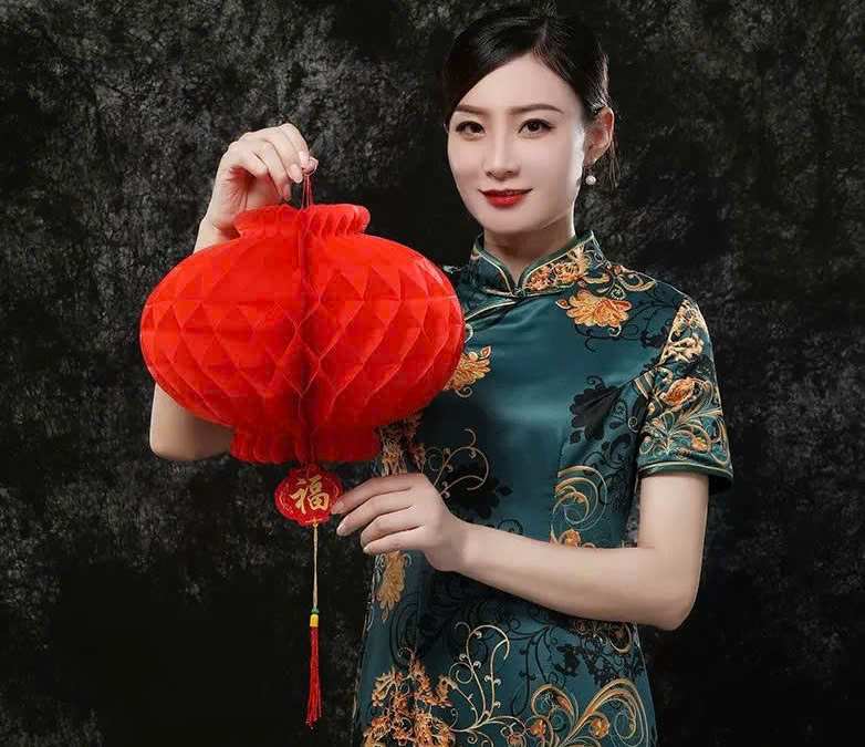 Set 10 đèn lồng đỏ trang trí lễ hội tết size 40cm