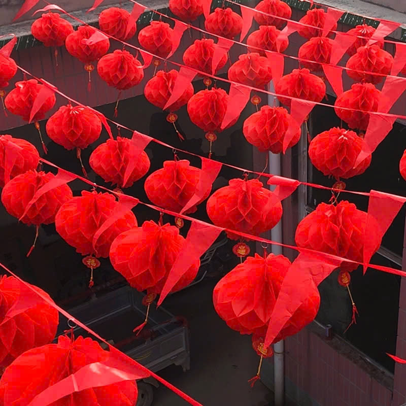Set 10 đèn lồng đỏ trang trí lễ hội tết size 20cm