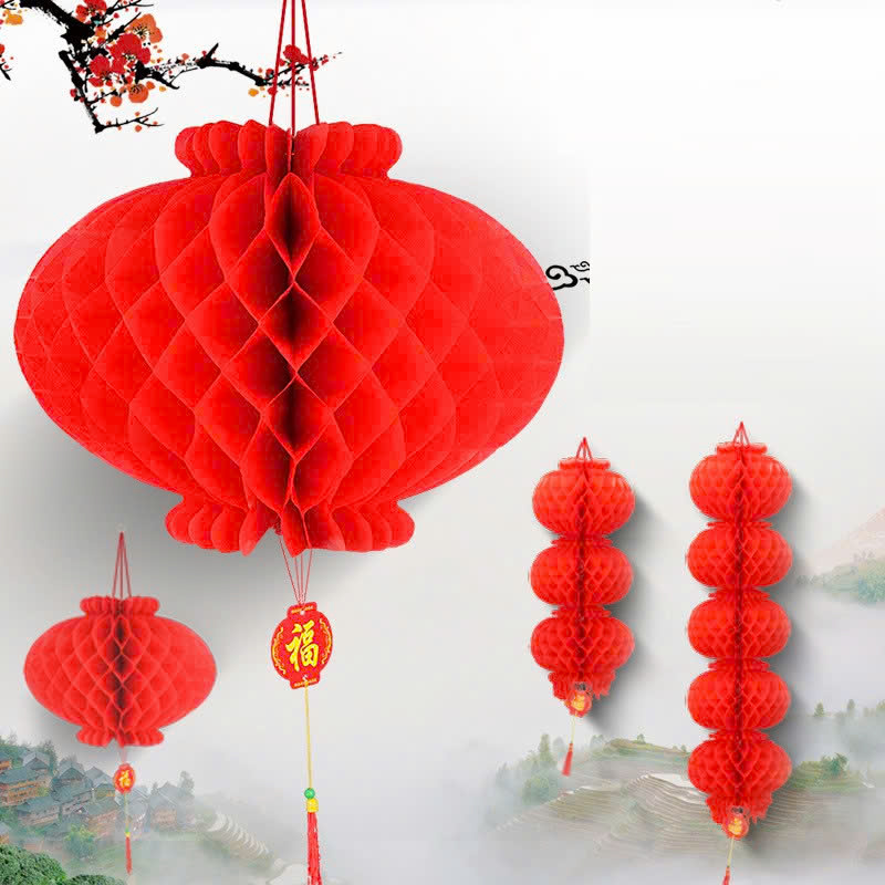 Set 10 đèn lồng đỏ trang trí lễ hội tết size 20cm