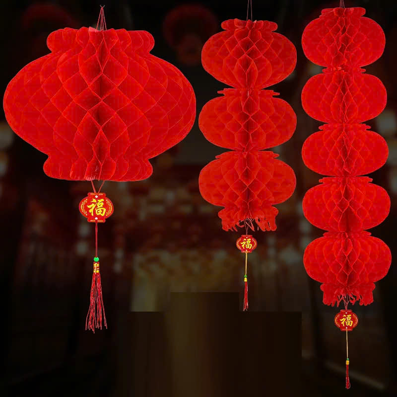 Set 10 đèn lồng đỏ trang trí lễ hội tết size 30cm