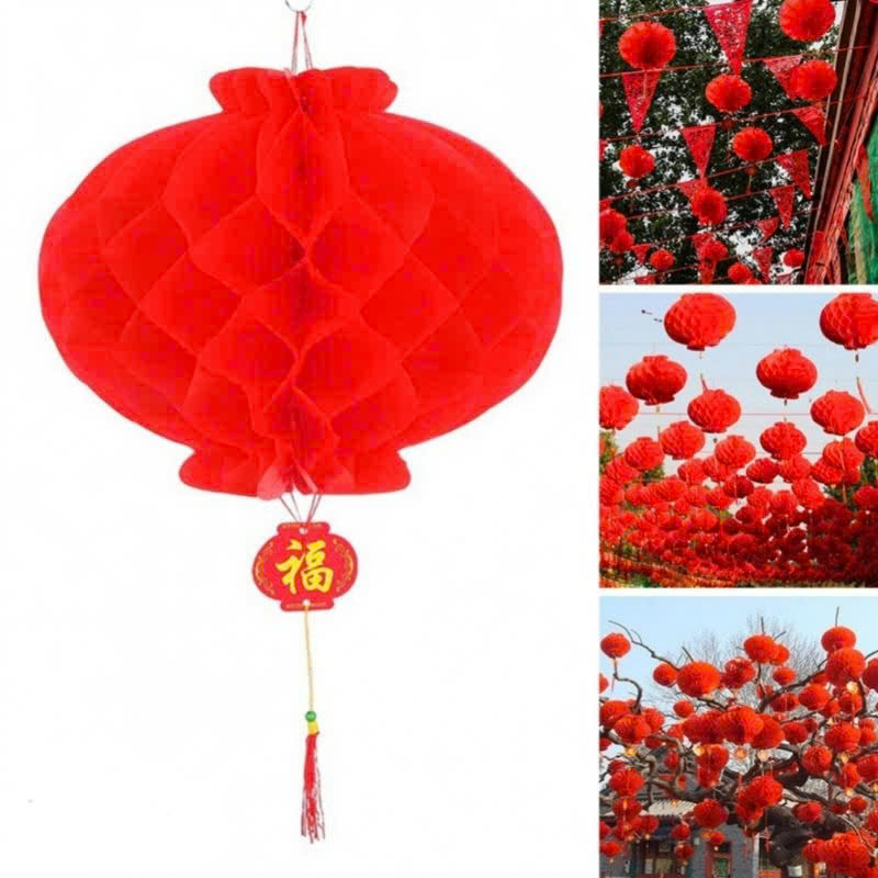 Set 10 đèn lồng đỏ trang trí lễ hội tết size 25cm