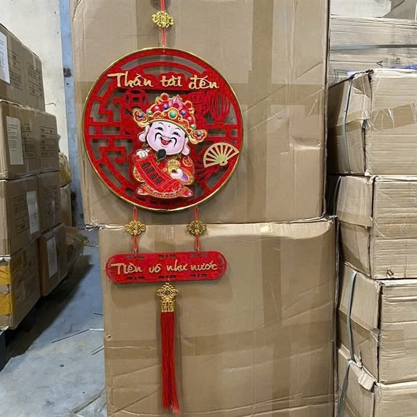 Dải treo THẦN TÀI ĐẾN lắc đầu gọi tài lộc