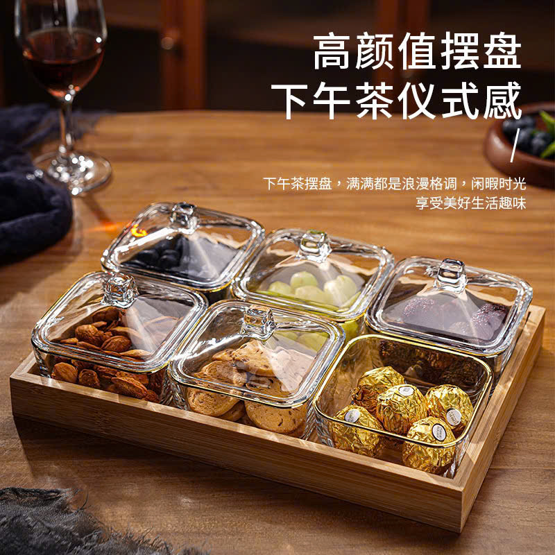 Khay 6 ngăn đựng mứt têt phong cách Bắc Âu sang trọng