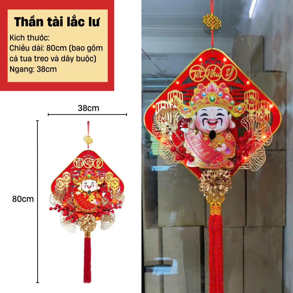 Dải treo thần tài lắc đầu Hình Thoi gọi tài lộc