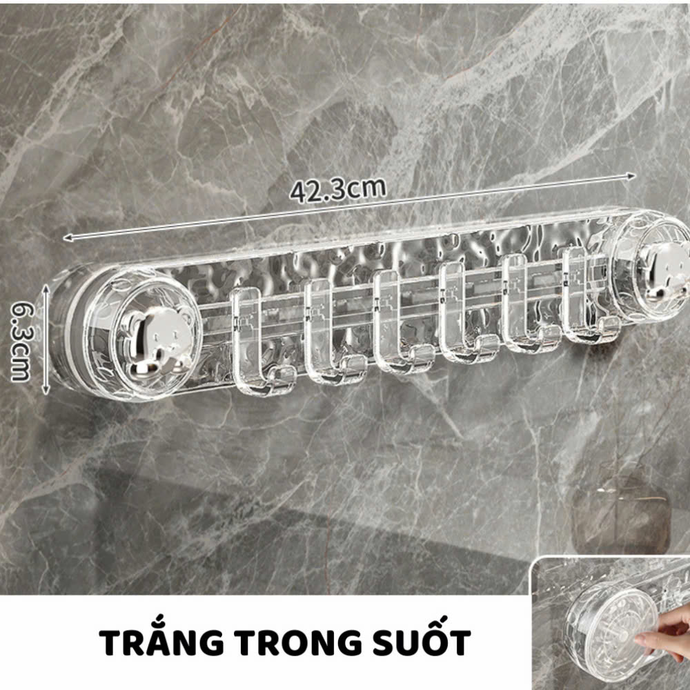 Thanh móc treo đồ hút chân không đa năng