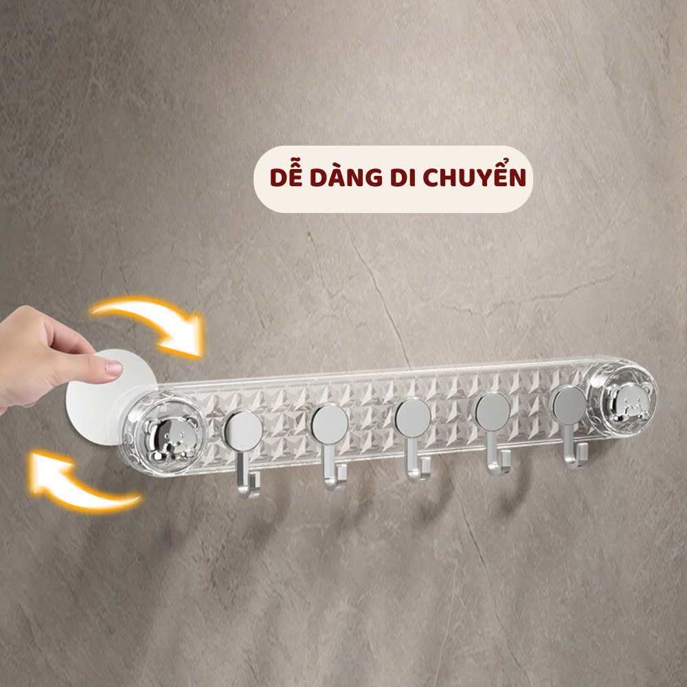 Thanh móc treo đồ hút chân không đa năng