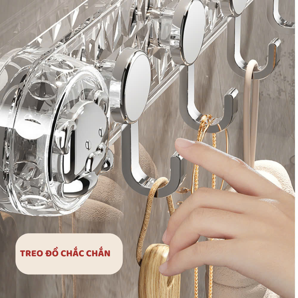 Thanh móc treo đồ hút chân không đa năng