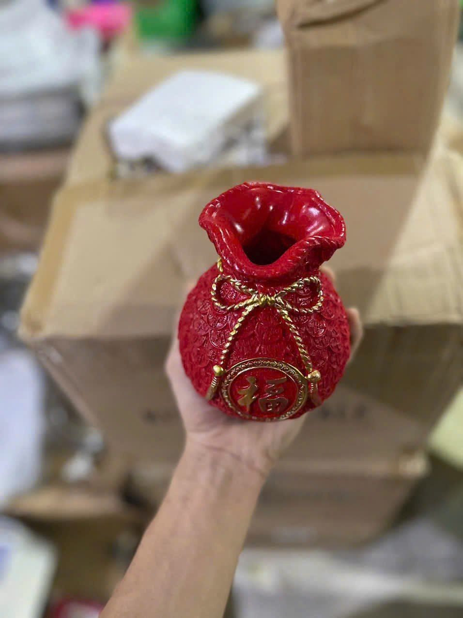 Bình hoa túi tiền GỐM SỨ phong thuỷ tài lộc