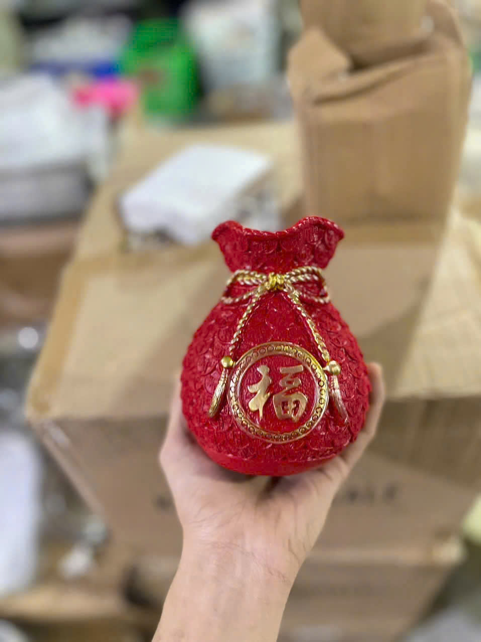 Bình hoa túi tiền GỐM SỨ phong thuỷ tài lộc