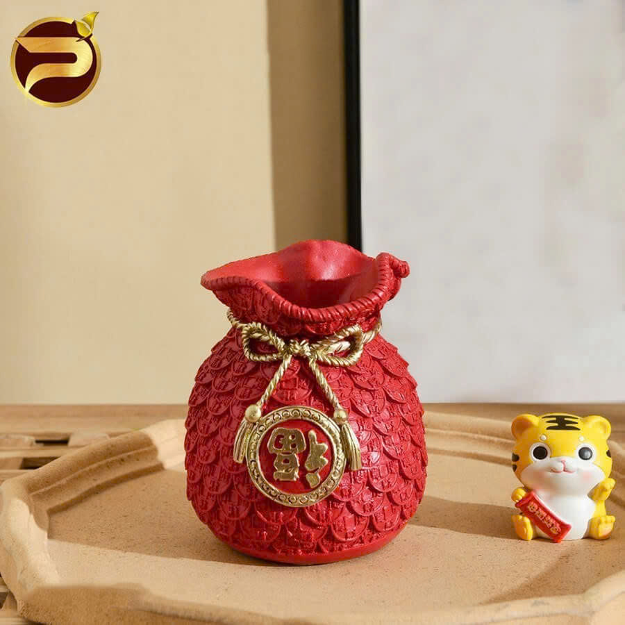 Bình hoa túi tiền GỐM SỨ phong thuỷ tài lộc