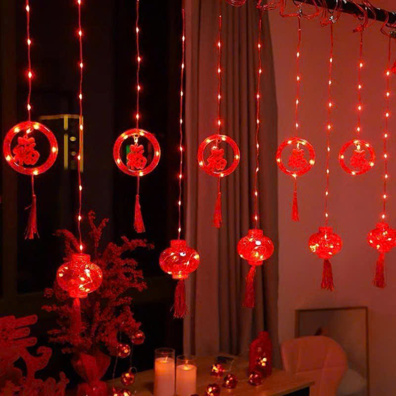 Dây đèn nháy vòng trang trí Tết chữ Việt