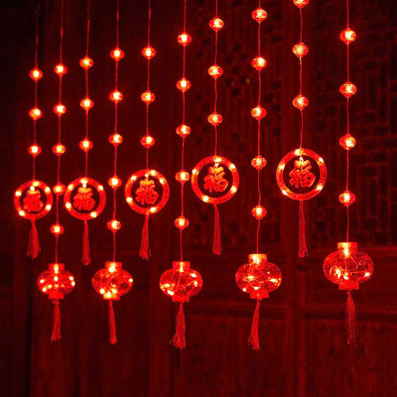 Dây đèn nháy vòng trang trí Tết chữ Việt