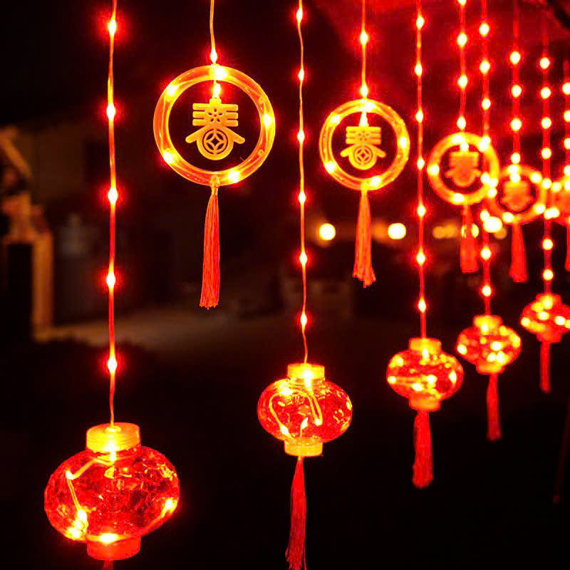 Dây đèn nháy vòng trang trí Tết chữ Việt