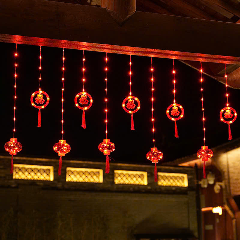 Dây đèn nháy vòng trang trí Tết chữ Việt