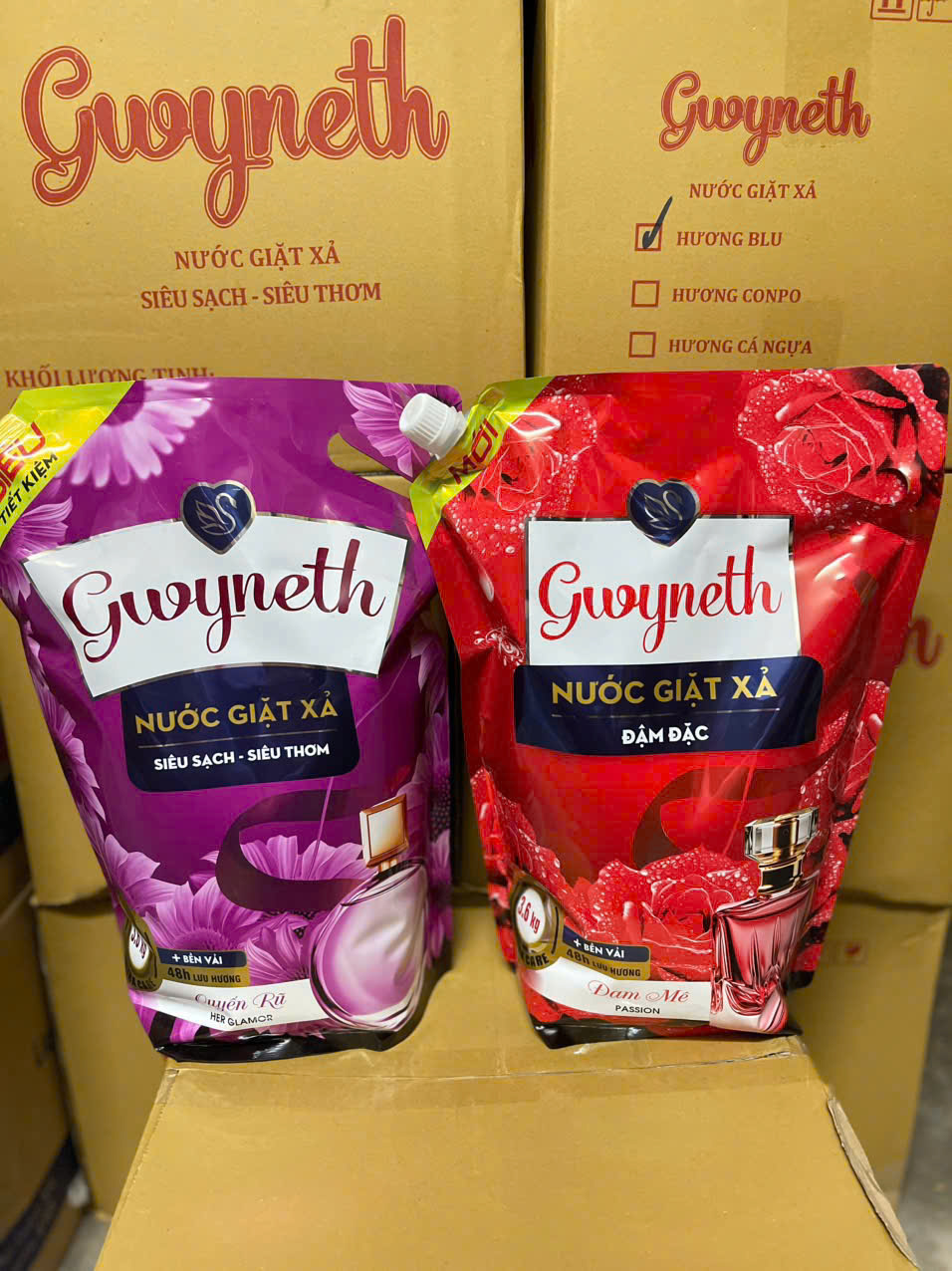 Nước giặt xả hương nước hoa Gwyneth sạch thơm túi 3.6L