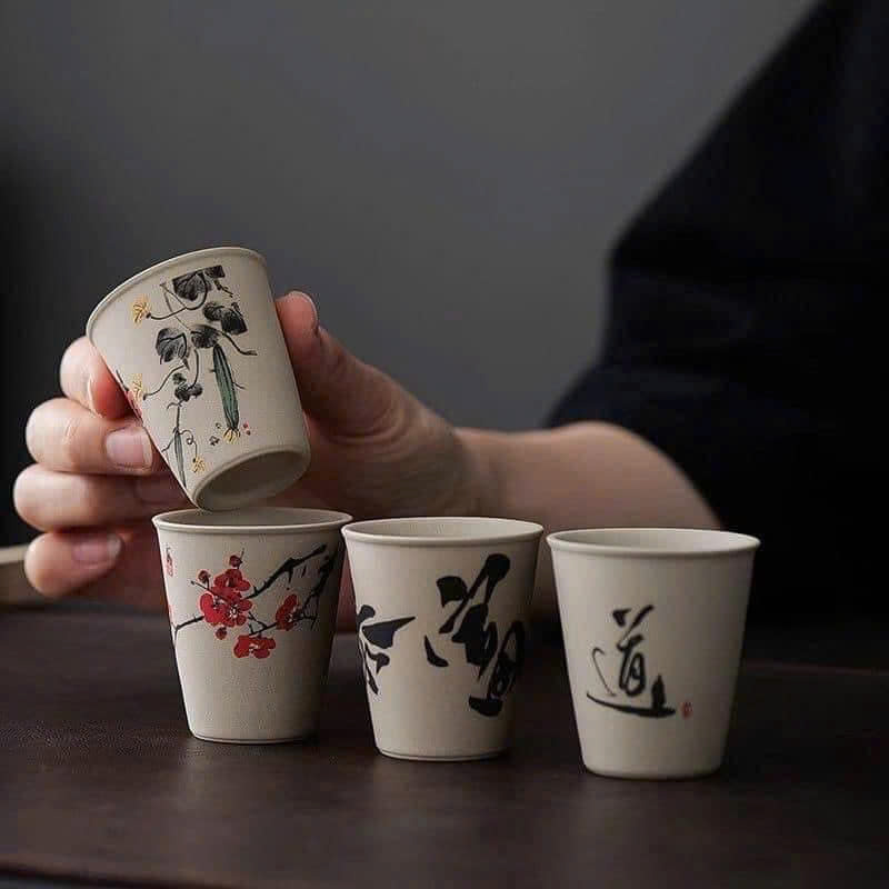 Bộ 8 cốc uống trà tử sa 4 mùa