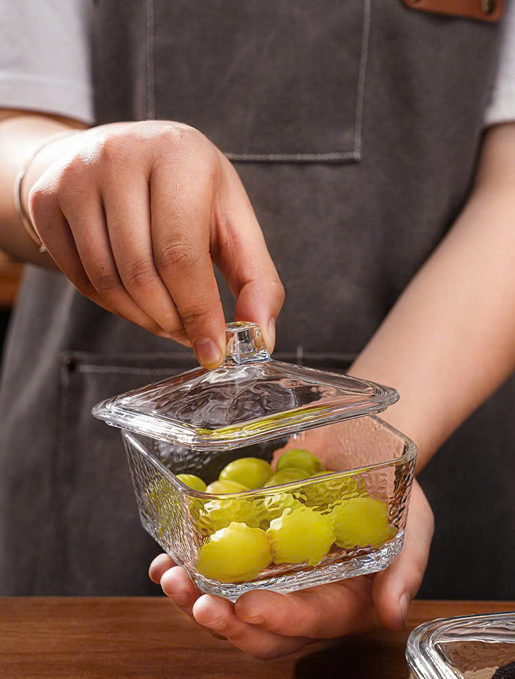 Bộ 6 khay mứt vuông Màu Trắng kèm khay đựng sang trọng