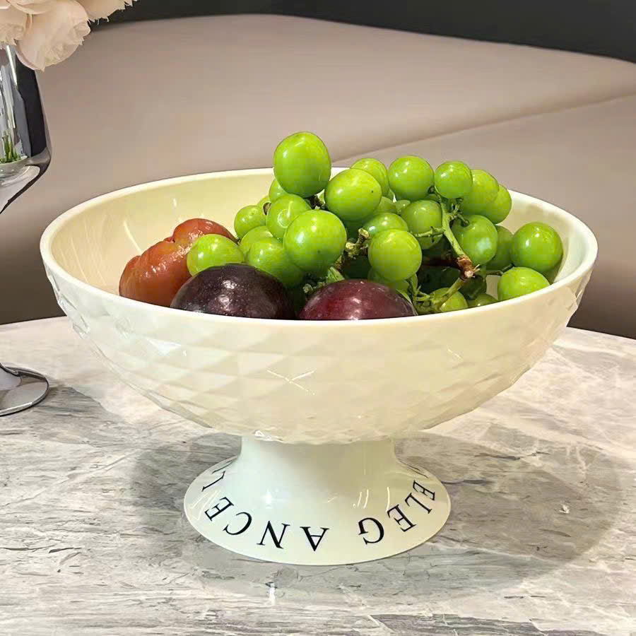 Khay mứt trắng đựng trái cây kèm nơ sang trọng