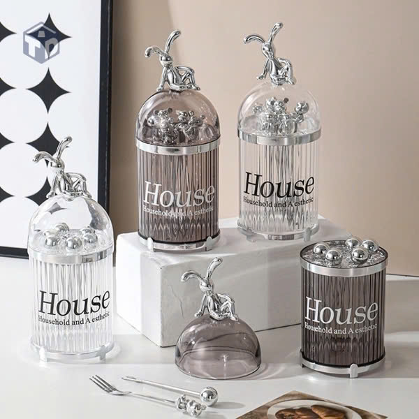 Hộp 6 nĩa trái cây nắp thỏ sang trọng