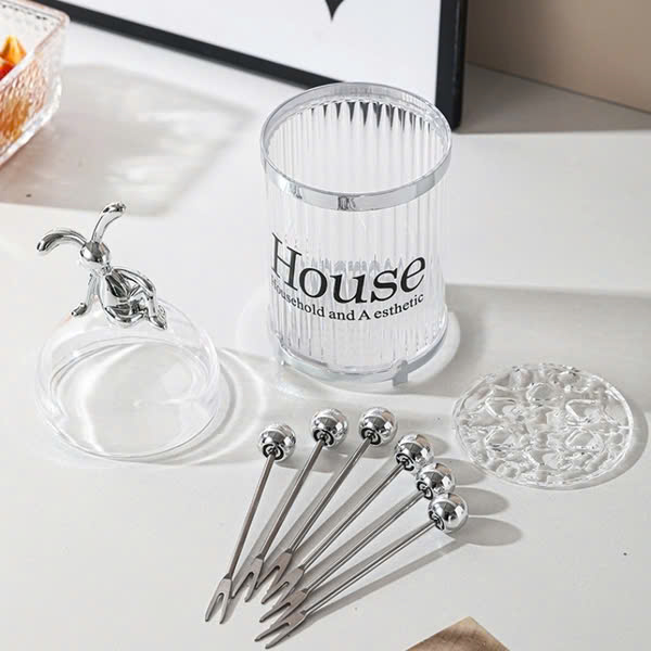 Hộp 6 nĩa trái cây nắp thỏ sang trọng