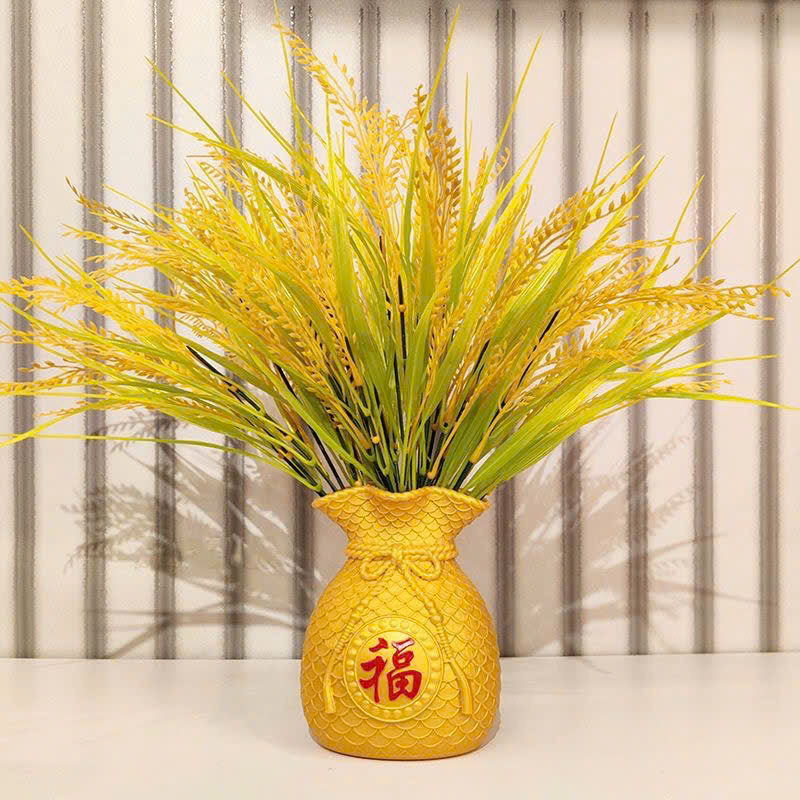 Bình hoa Lúa Nhựa trang trí Tết chiêu tài lộc
