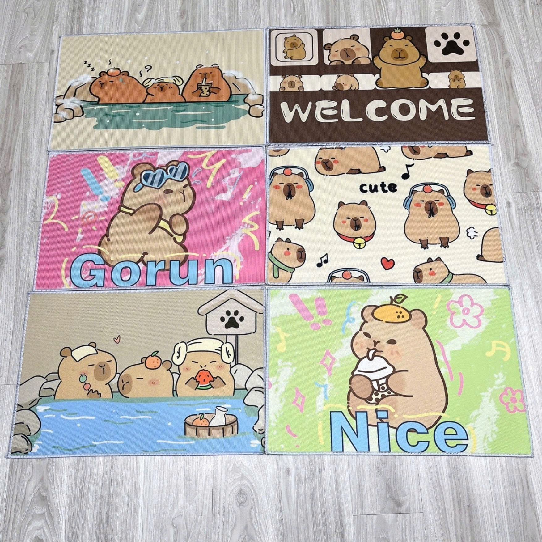 Thảm chân hoạt hình Capypara dễ thương