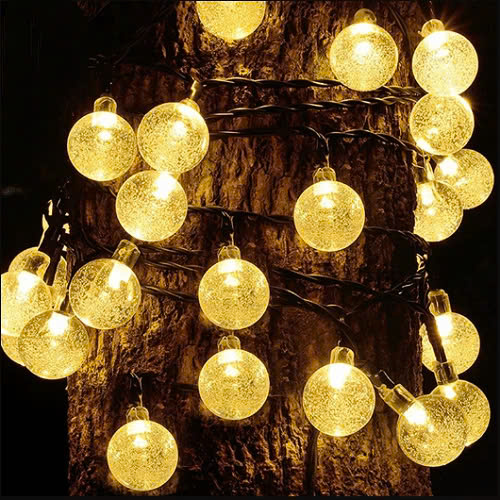 Dây đèn Led bi bọt nước trang trí sân vườn, ban công