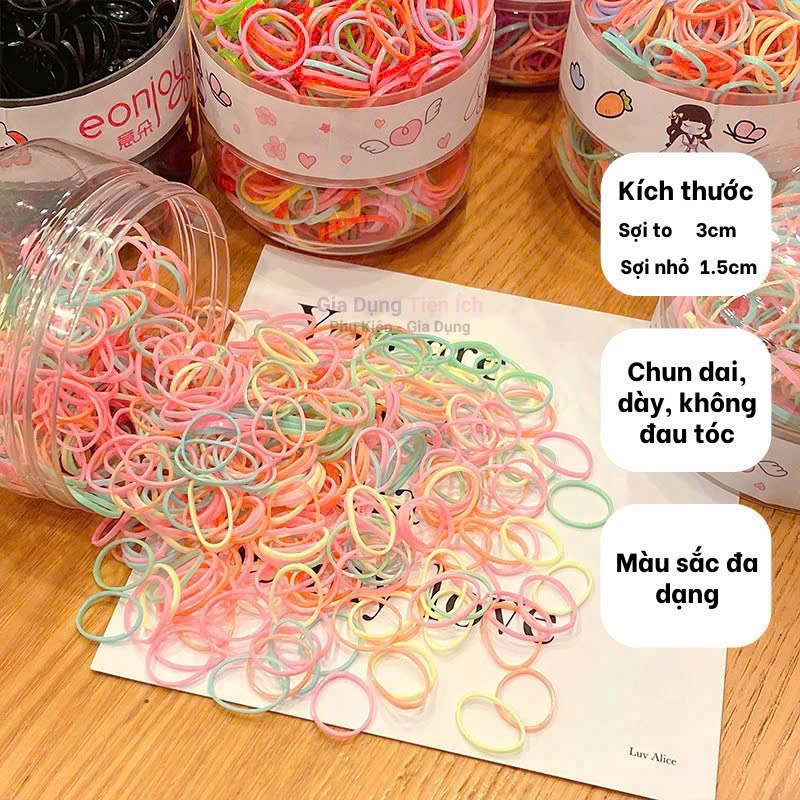 Hộp 600 dây buộc tóc 2 ngăn TRỨNG KHỦNG LONG cho bé