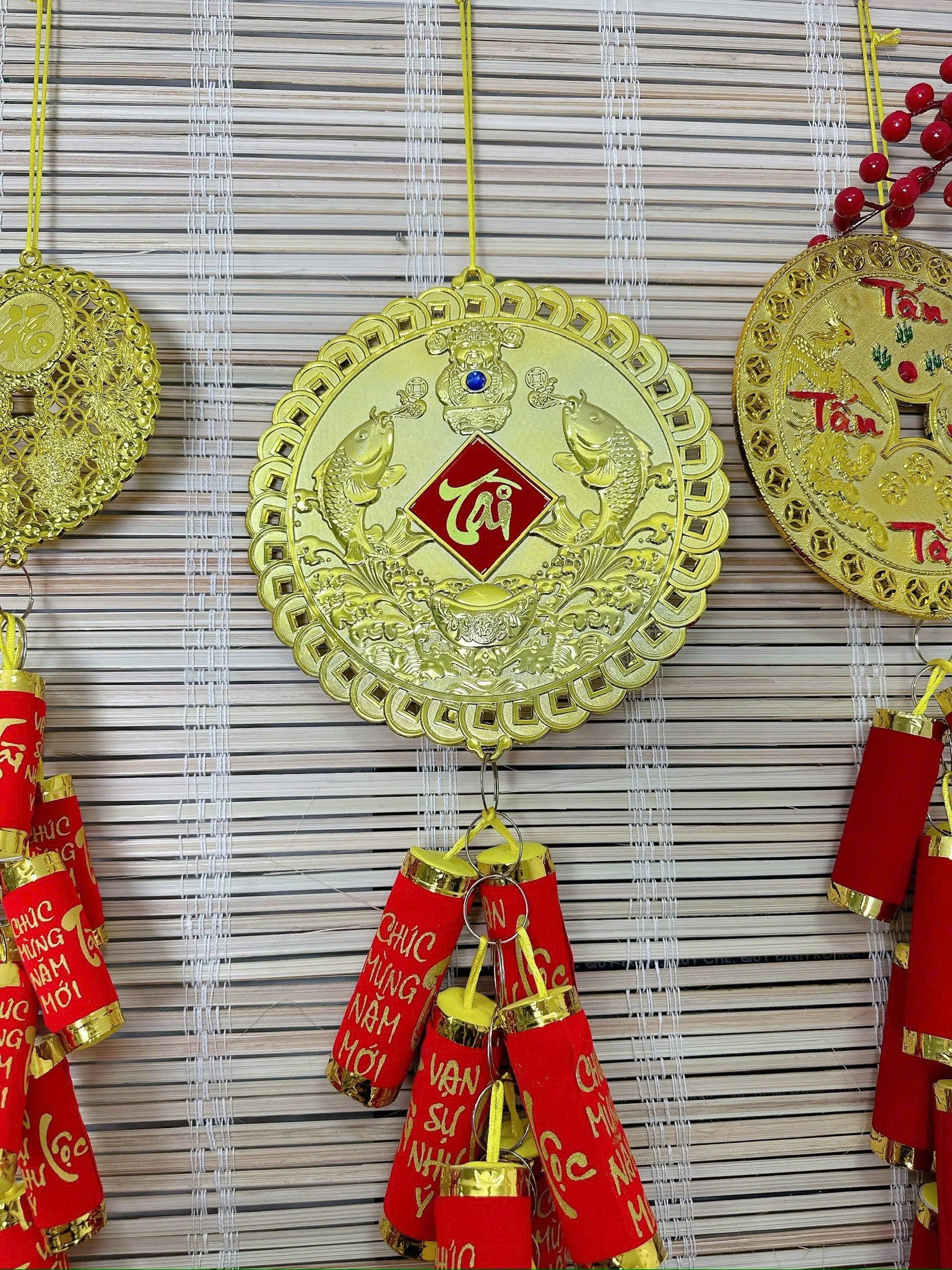 Dây pháo giả trang trí Tết hoạ tiết con Cá size 11