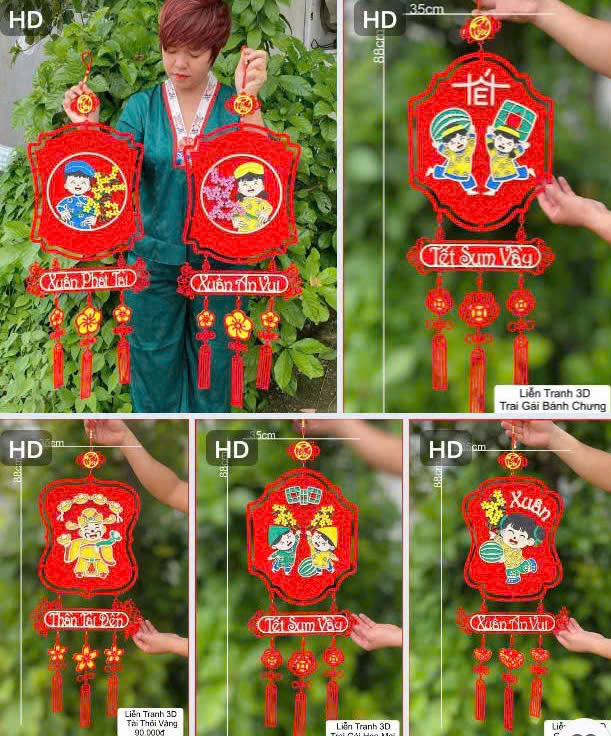 Liễn nhung hình vuông trang trí Tết Xuân An Khang