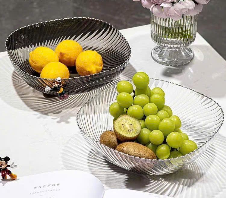 Tô thuỷ tinh vuông kẻ sọc đựng hoa quả LXW133