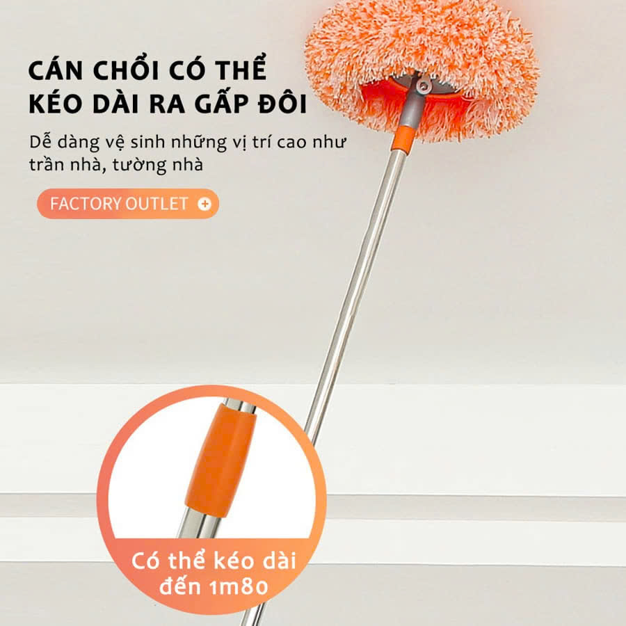 Cây lau trần nhà thông minh 360 độ hình hoa hướng dương