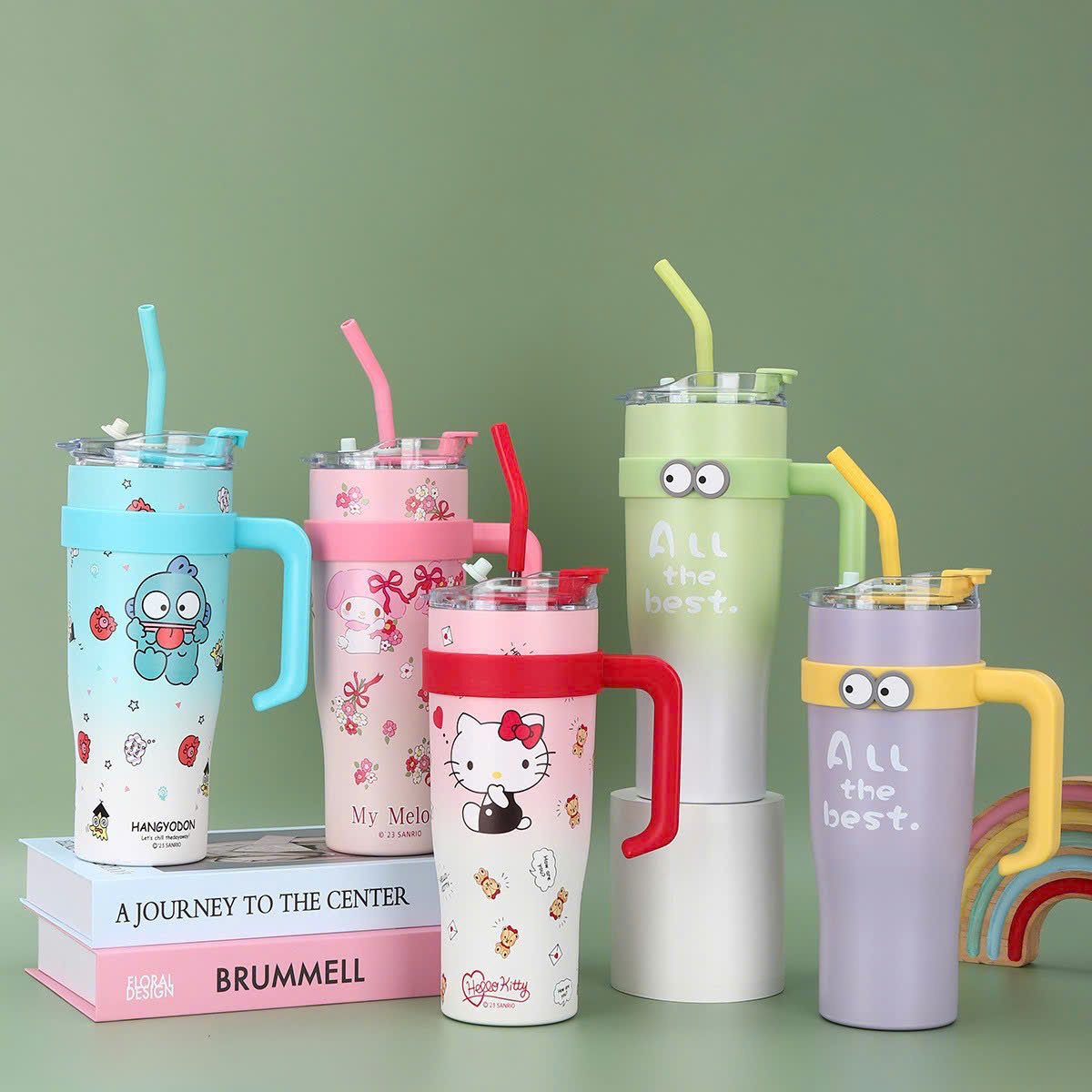 Ly giữ nhiệt NHÁM HOẠT HÌNH có quai cầm 850ml BDN003