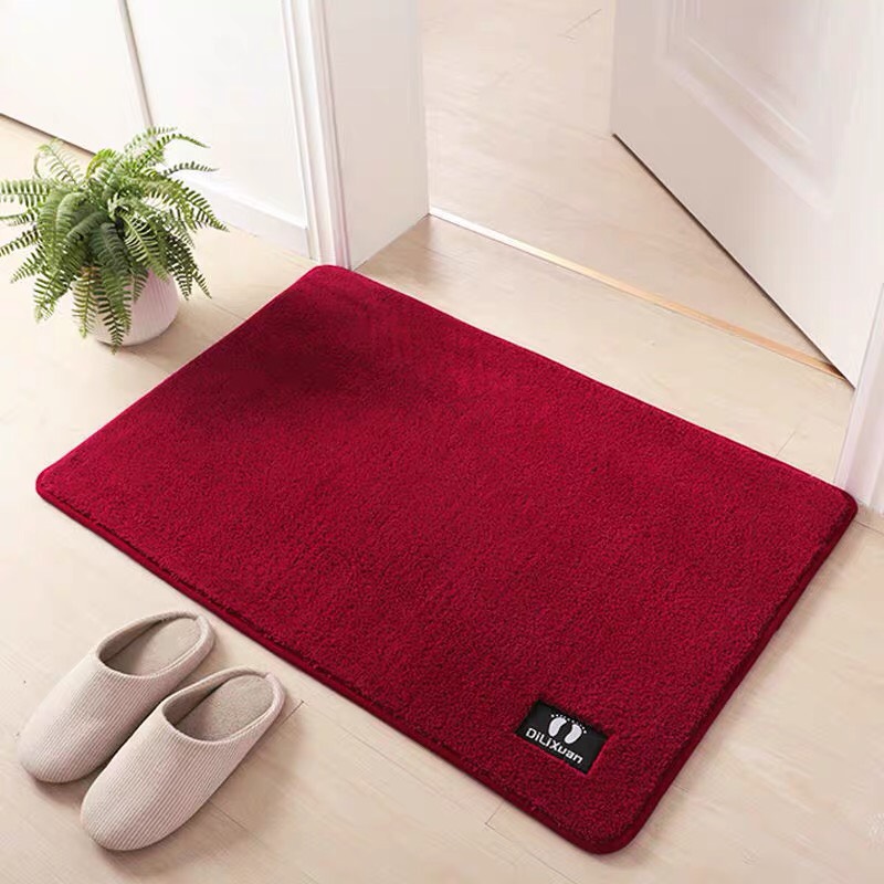 Thảm chùi chân vải nhung logo hình bàn chân cao cấp