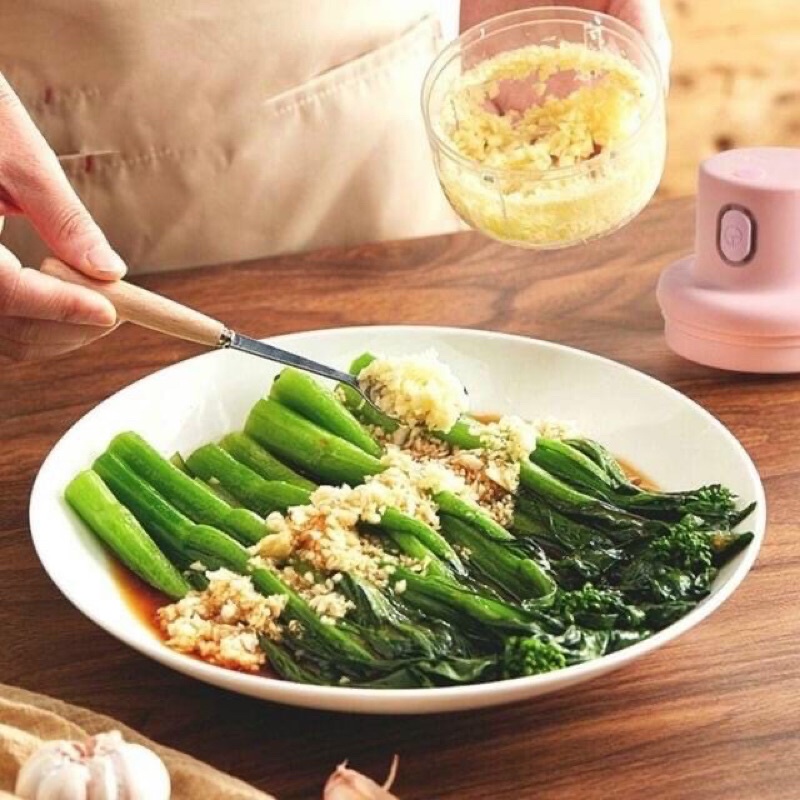 Máy xay tỏi ớt mini đa năng tiện dụng mẫu mới (màu hồng)