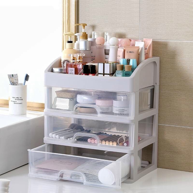 Kệ tủ đựng mỹ phẩm 4 tầng có ngăn kéo tiện lợi