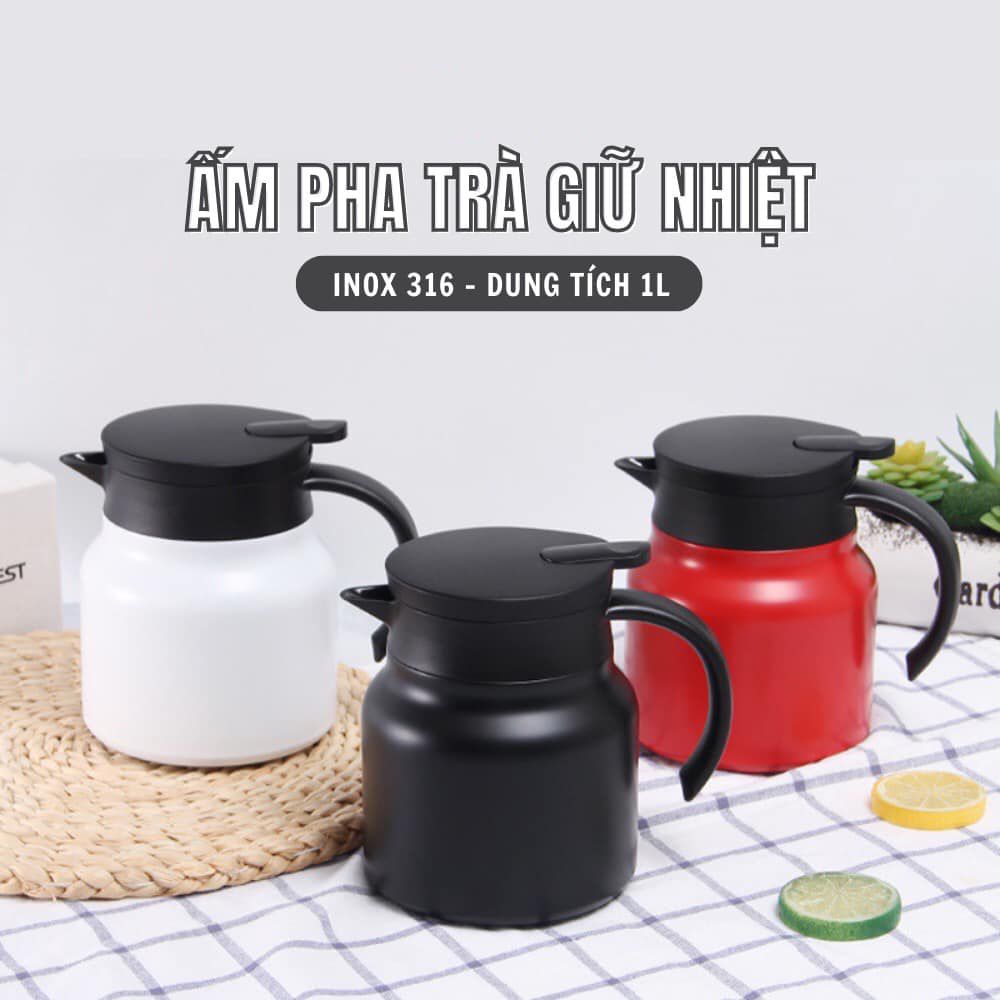 Ấm giữ nhiệt pha trà có lõi lọc 1000ml cao cấp
