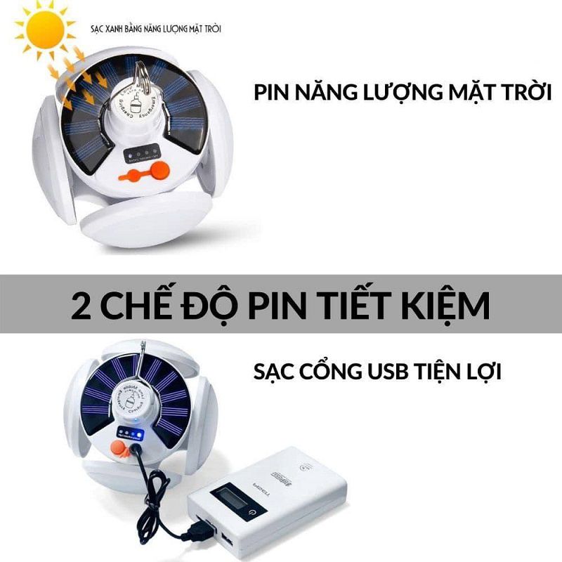 Bóng đèn led 4 cánh 5 bóng năng lượng mặt trời