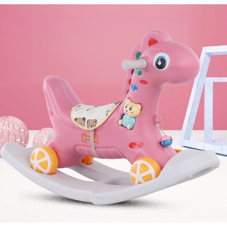 Ngựa bập bênh kiêm xe chòi chân cho bé 2in1