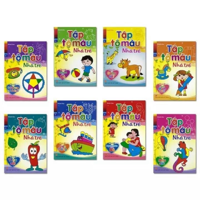 Sách tập tô màu 8 cuốn cho bé