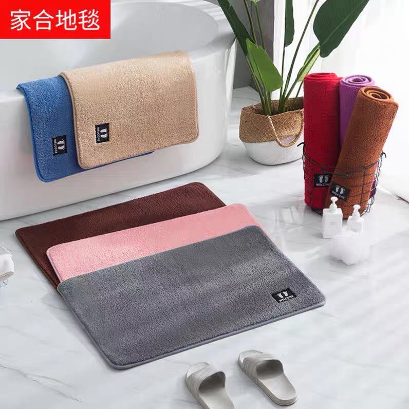 Thảm chùi chân vải nhung logo hình bàn chân cao cấp