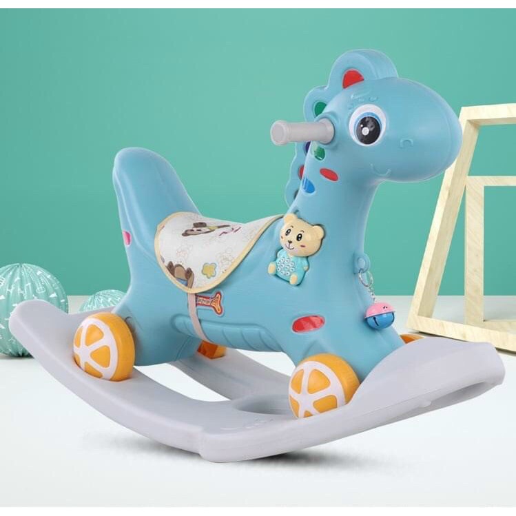 Ngựa bập bênh kiêm xe chòi chân cho bé 2in1