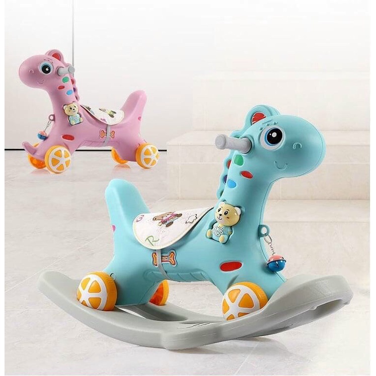 Ngựa bập bênh kiêm xe chòi chân cho bé 2in1