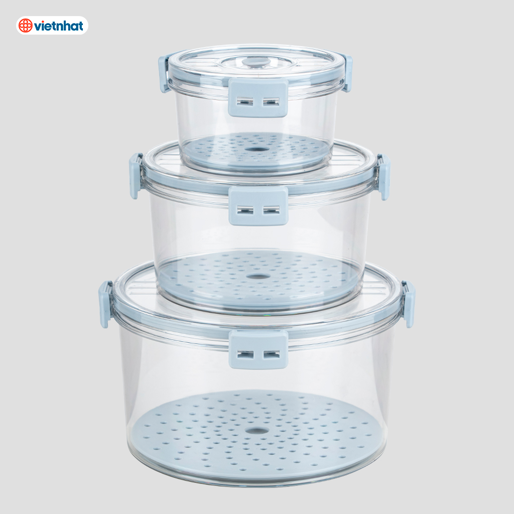 Hộp thực phẩm TRÒN bộ 3 Hokori