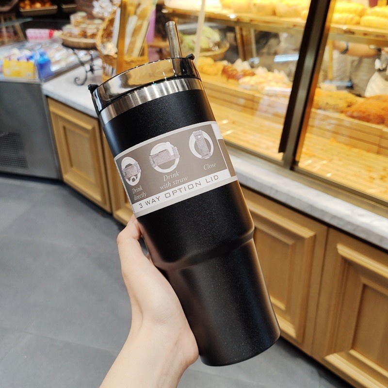 Ly giữ nhiệt TYESO 900ml kèm ống hút