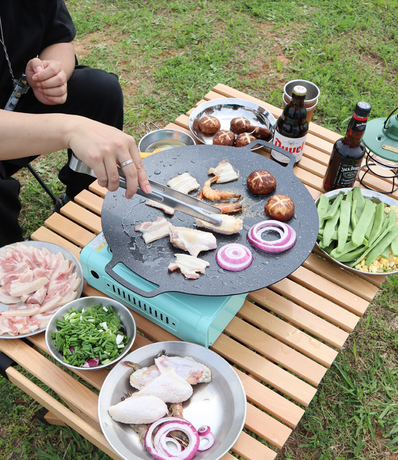 Chảo gang nướng chống dính xuất Hàn size 34cm