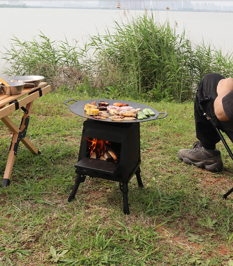 Chảo gang nướng chống dính xuất Hàn size 34cm